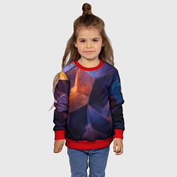 Свитшот детский Искаженная геометрия с эффектом потертостей, цвет: 3D-красный — фото 2