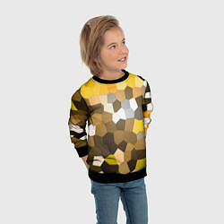 Свитшот детский Желто белая мозаика, цвет: 3D-черный — фото 2
