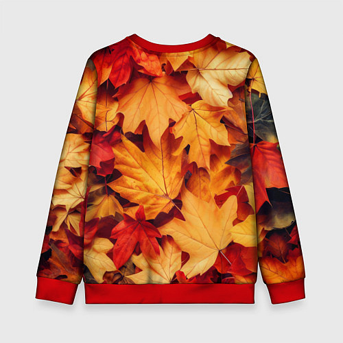 Детский свитшот Осенние кленовые листья / 3D-Красный – фото 2