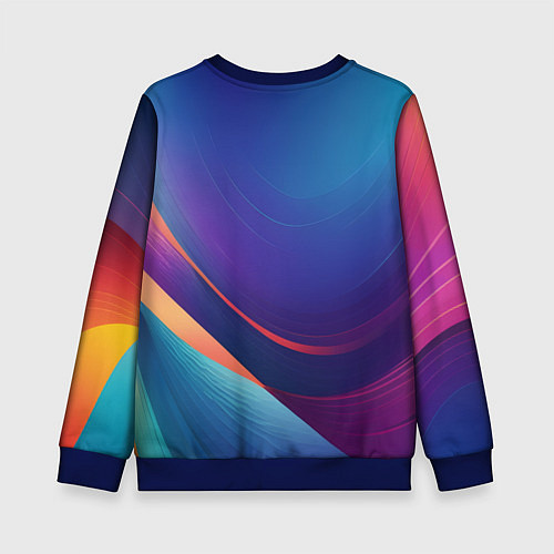 Детский свитшот Красивый градиент абстракция / 3D-Синий – фото 2