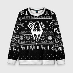 Свитшот детский The Elder Scrolls game pattern, цвет: 3D-белый