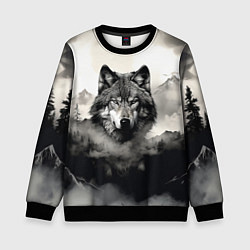 Детский свитшот Голова серого волка