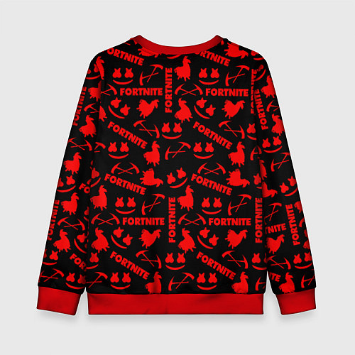 Детский свитшот Fortnite pattern game red / 3D-Красный – фото 2