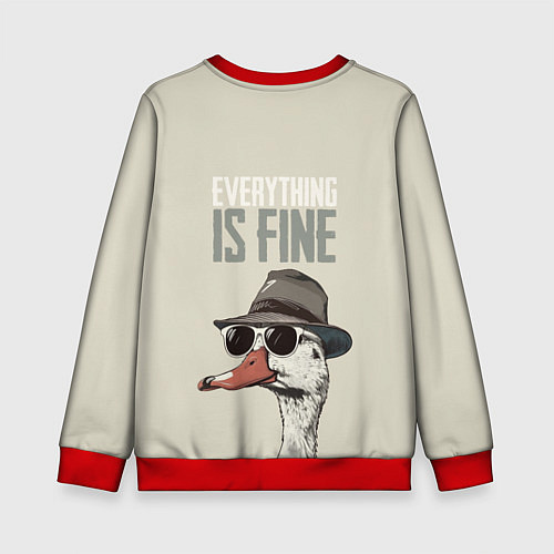 Детский свитшот Гусь - все хорошо / 3D-Красный – фото 2