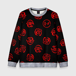 Свитшот детский Twenty one pilots rose pattern, цвет: 3D-меланж