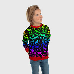 Свитшот детский Marshmello neon steel pattern, цвет: 3D-красный — фото 2