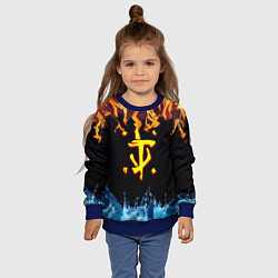 Свитшот детский Doom огонь и вода лого, цвет: 3D-синий — фото 2
