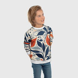 Свитшот детский Искусство листья абстракция, цвет: 3D-белый — фото 2