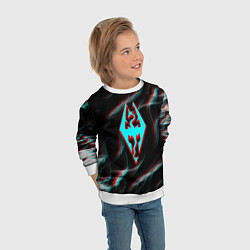 Свитшот детский Skyrim flame glitch, цвет: 3D-белый — фото 2