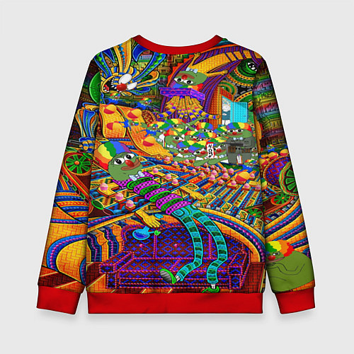 Детский свитшот Pepe mem optacal / 3D-Красный – фото 2