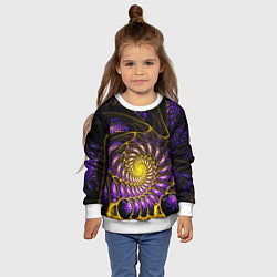Свитшот детский Fractal illusion steel, цвет: 3D-белый — фото 2