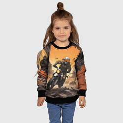 Свитшот детский Байкер в движении, цвет: 3D-черный — фото 2