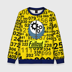 Свитшот детский Fallout pattern symbol, цвет: 3D-синий