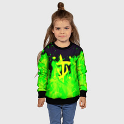 Свитшот детский Doom кислотный огонь лого, цвет: 3D-черный — фото 2