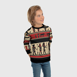 Свитшот детский Египетский орнамент, цвет: 3D-черный — фото 2