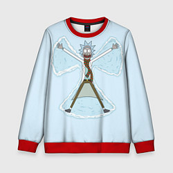 Свитшот детский Рик и Морти снег - бабочка, цвет: 3D-красный