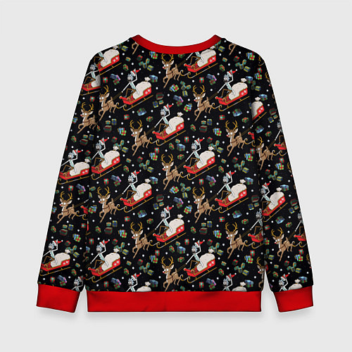 Детский свитшот Рик и Морти сани с оленем - Christmas / 3D-Красный – фото 2