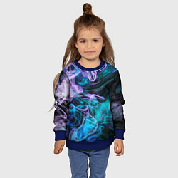 Свитшот детский Цветной дым текстура, цвет: 3D-синий — фото 2