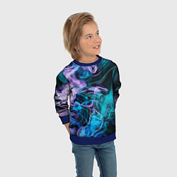 Свитшот детский Цветной дым текстура, цвет: 3D-синий — фото 2