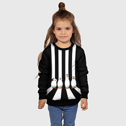 Свитшот детский Четыре пингвина, цвет: 3D-черный — фото 2