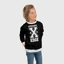 Свитшот детский Straight edge SXE, цвет: 3D-белый — фото 2