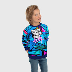 Свитшот детский GTA vice city steel grafity, цвет: 3D-синий — фото 2