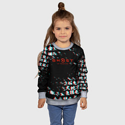 Свитшот детский Ghost of tsushima japan glitch, цвет: 3D-меланж — фото 2