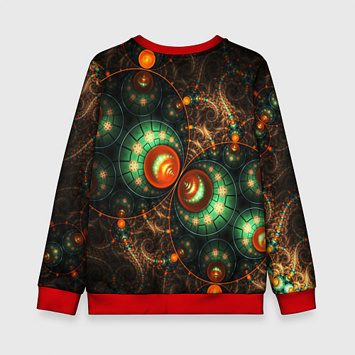 Детский свитшот Фрактальный узор абстрактный / 3D-Красный – фото 2