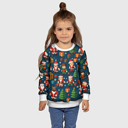 Свитшот детский Mintrcraft pattern новый год, цвет: 3D-белый — фото 2