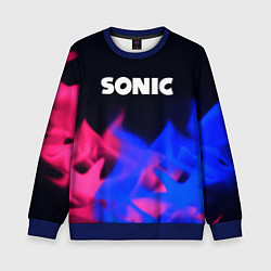 Свитшот детский Sonic neon flame, цвет: 3D-синий