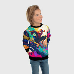 Свитшот детский Человек-паук на ярком фоне, цвет: 3D-черный — фото 2