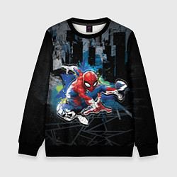 Свитшот детский Spider-man over the city, цвет: 3D-черный