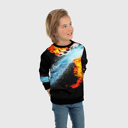 Свитшот детский Огонь и вода столкновение, цвет: 3D-черный — фото 2