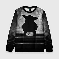 Свитшот детский Звездное небо - Беби Йода, цвет: 3D-черный