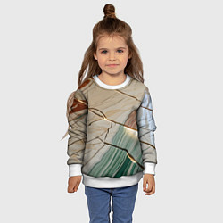 Свитшот детский Светящийся мрамор, цвет: 3D-белый — фото 2