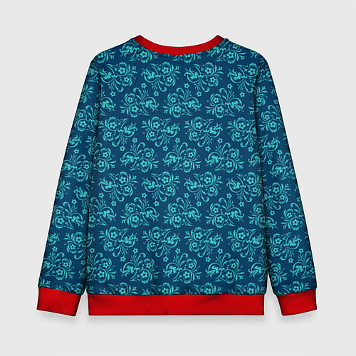 Детский свитшот Цветочные обои / 3D-Красный – фото 2