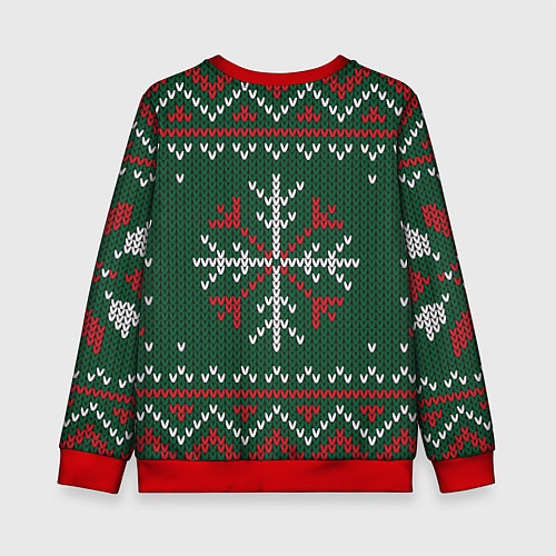 Детский свитшот Knitted Snowflake Pattern / 3D-Красный – фото 2