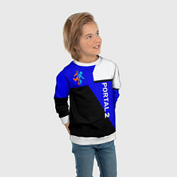 Свитшот детский Portal geometry steel game, цвет: 3D-белый — фото 2