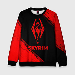 Свитшот детский Skyrim - red gradient, цвет: 3D-черный