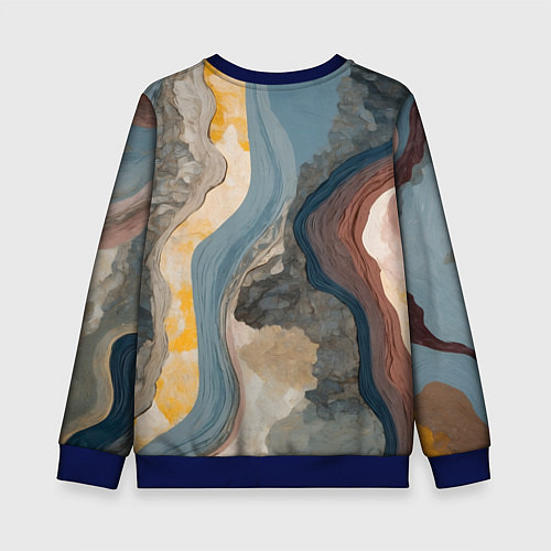 Детский свитшот Флюид арт / 3D-Синий – фото 2