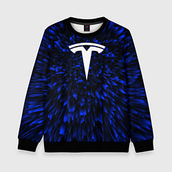 Свитшот детский Tesla blue energy, цвет: 3D-черный