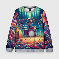 Детский свитшот Группа скелетов даёт концерт под грибами