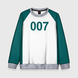 Свитшот детский Игра в кальмара 007, цвет: 3D-меланж