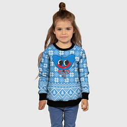 Свитшот детский Huggy Wuggy миленький новогодний свитер ugly, цвет: 3D-черный — фото 2