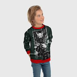 Свитшот детский Футуристичный боевой андроид, цвет: 3D-красный — фото 2