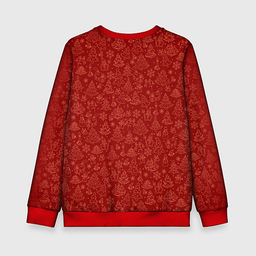 Детский свитшот Геншин импакт Кли - Новый год / 3D-Красный – фото 2
