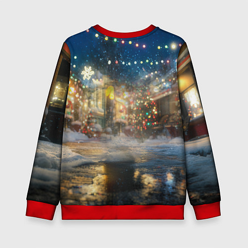 Детский свитшот Новогодний Пикачу / 3D-Красный – фото 2