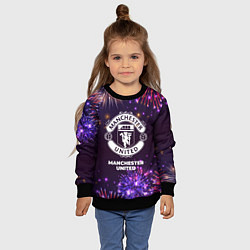 Свитшот детский Праздничный Manchester United, цвет: 3D-черный — фото 2