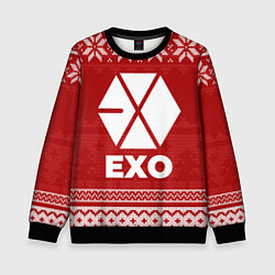 Свитшот детский Новогодний Exo, цвет: 3D-черный