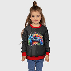 Свитшот детский Игровой геймпад, цвет: 3D-красный — фото 2